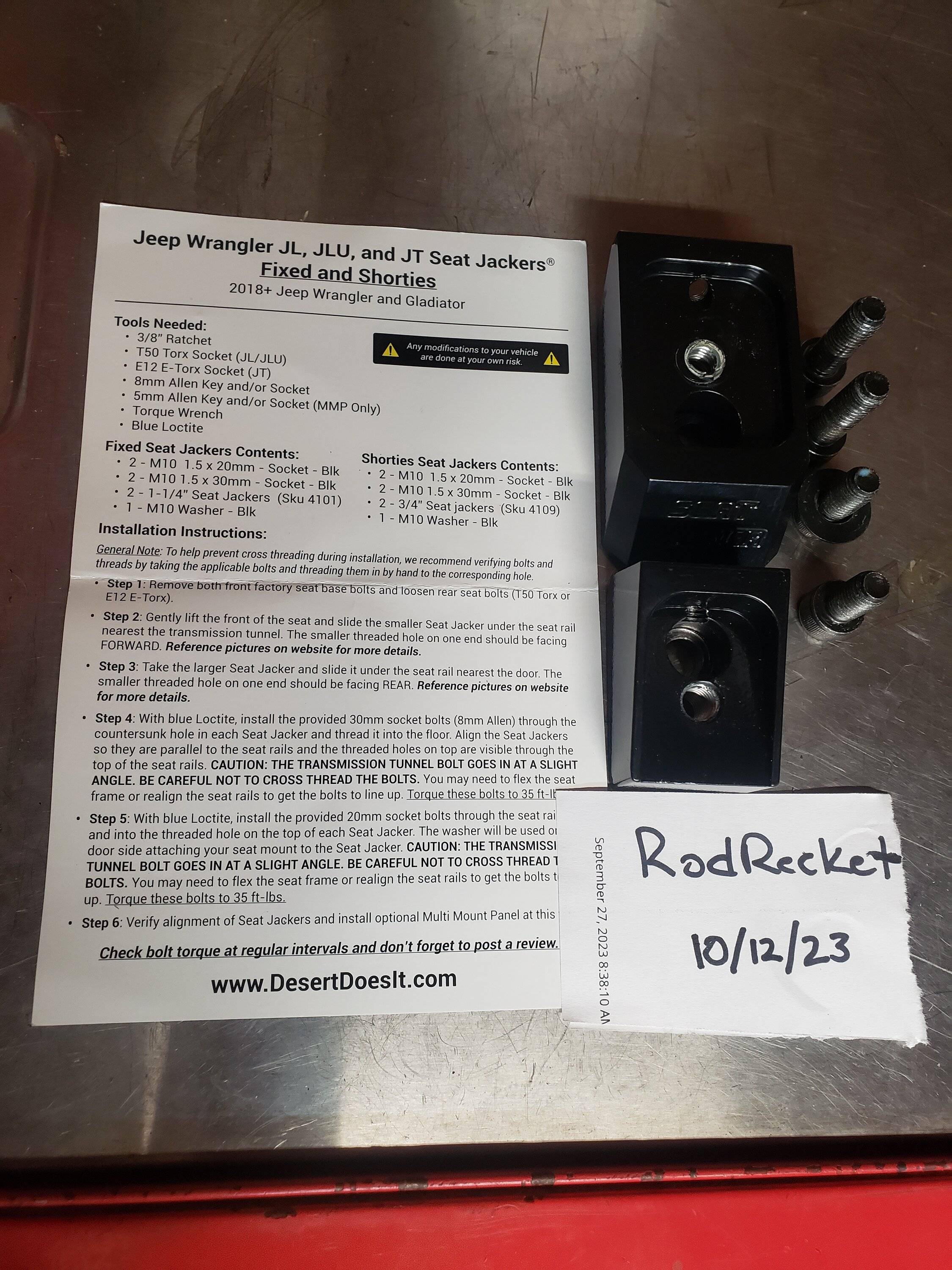 Jeep Gladiator Desert Does It Shorty Seat Jackers 20231012_112901