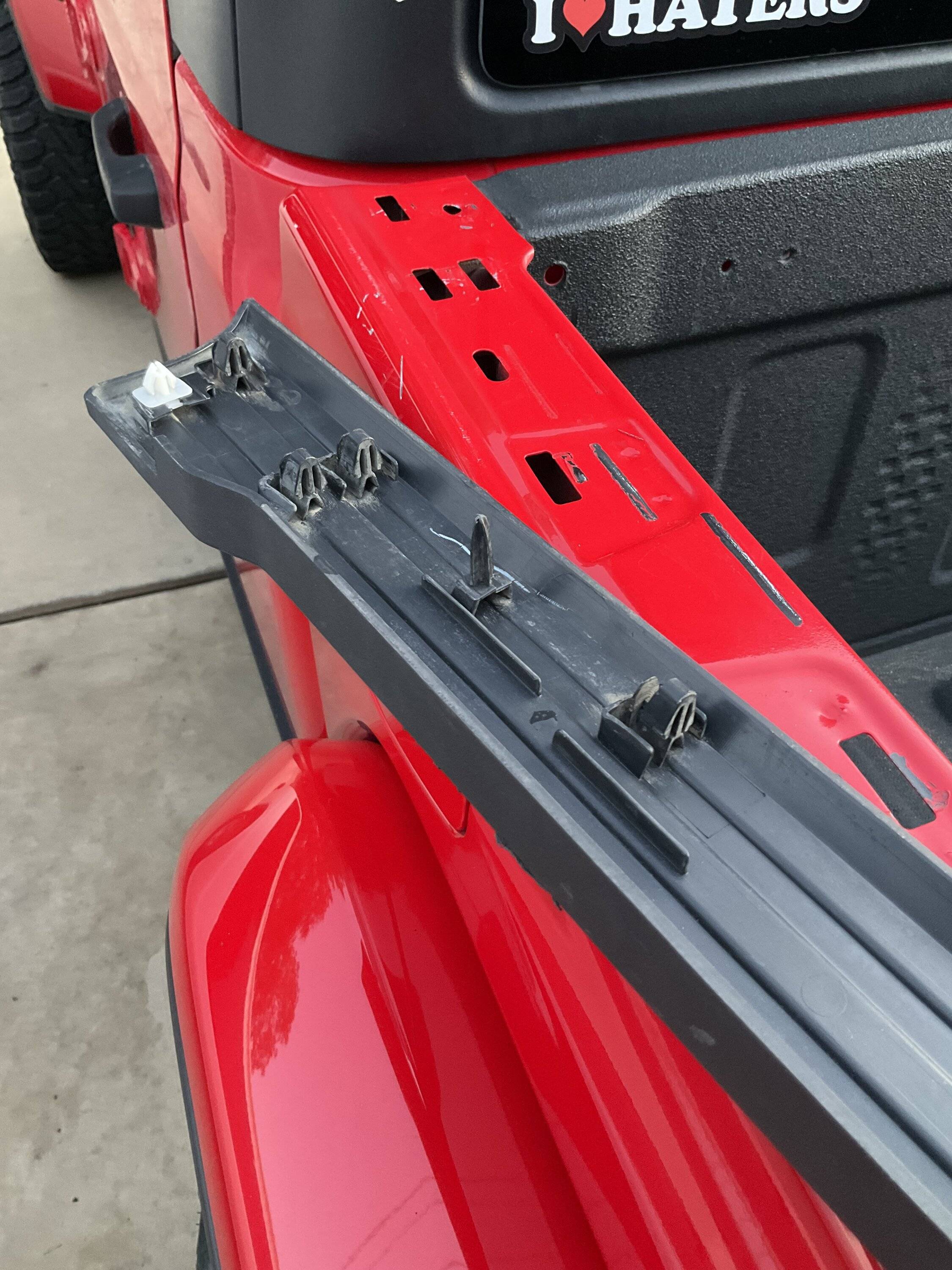 Jeep Gladiator Beefing up the top bed rails IMG_0225