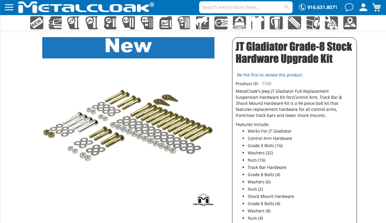 Jeep Gladiator Sorry... I'm an idiot... Grade 8 is not the same as Grade 8.8 Screen Shot 2023-10-17 at 8.43.41 PM