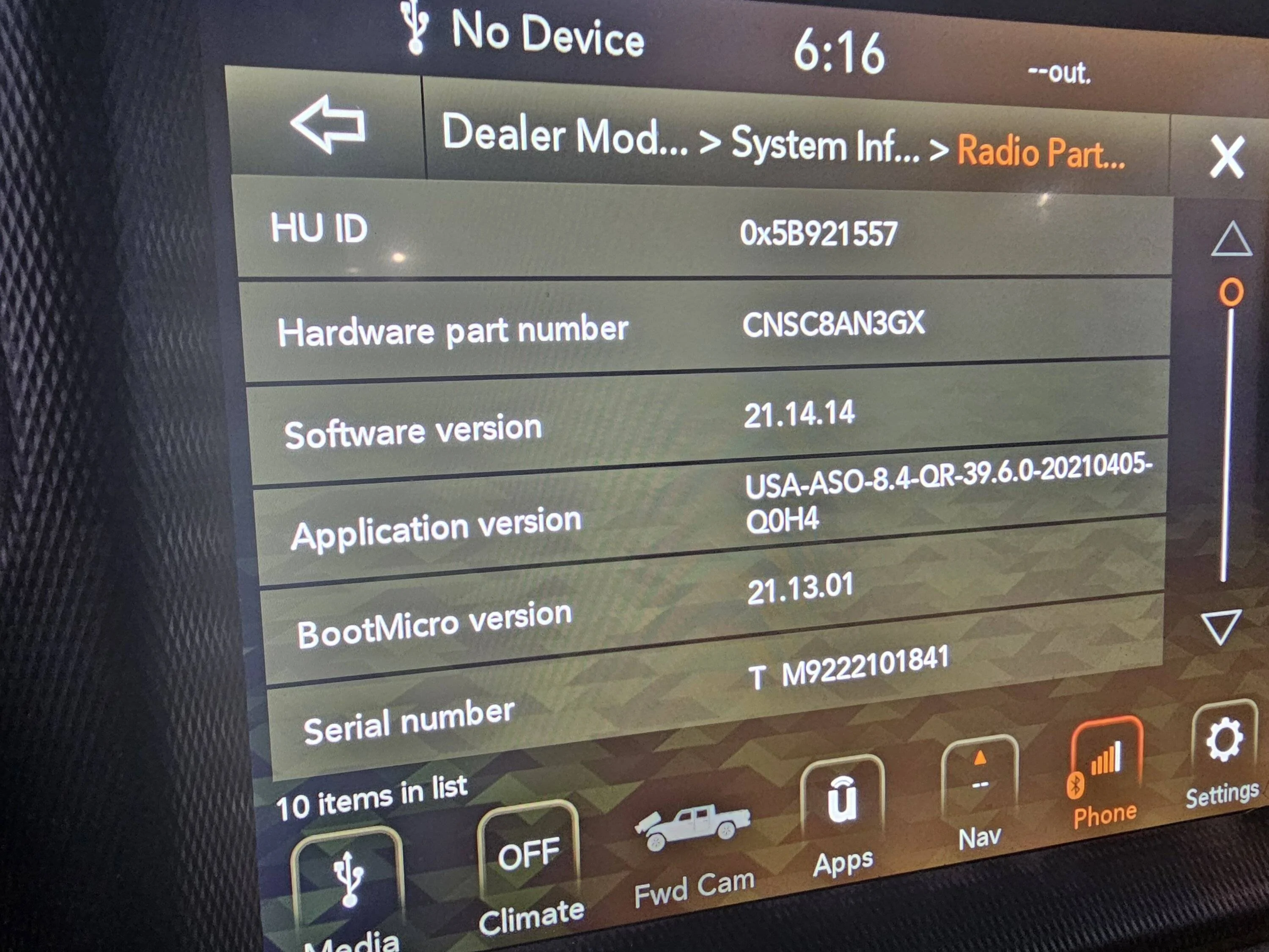 Jeep Gladiator Software update 20231018_181640