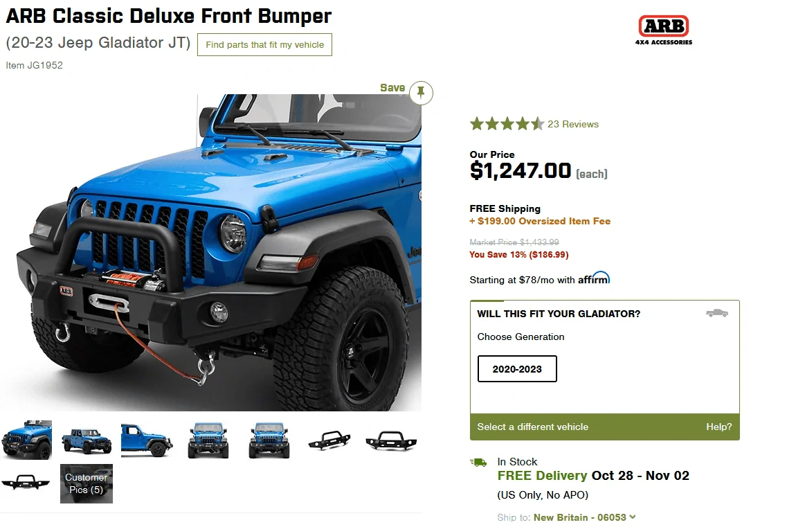 Jeep Gladiator First Accident. Need recommendation for replacement parts 1698065013430