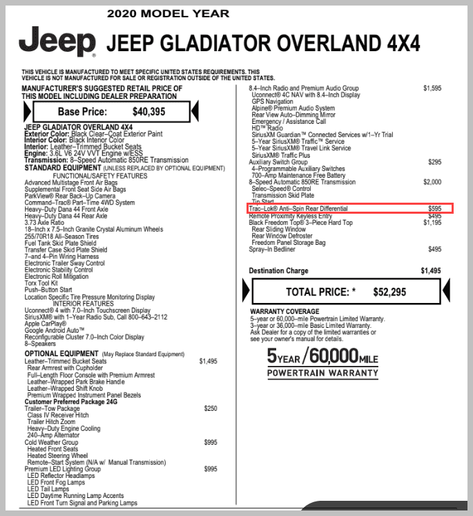 Jeep Gladiator Front and Rear Diff Fluid 1698074295106