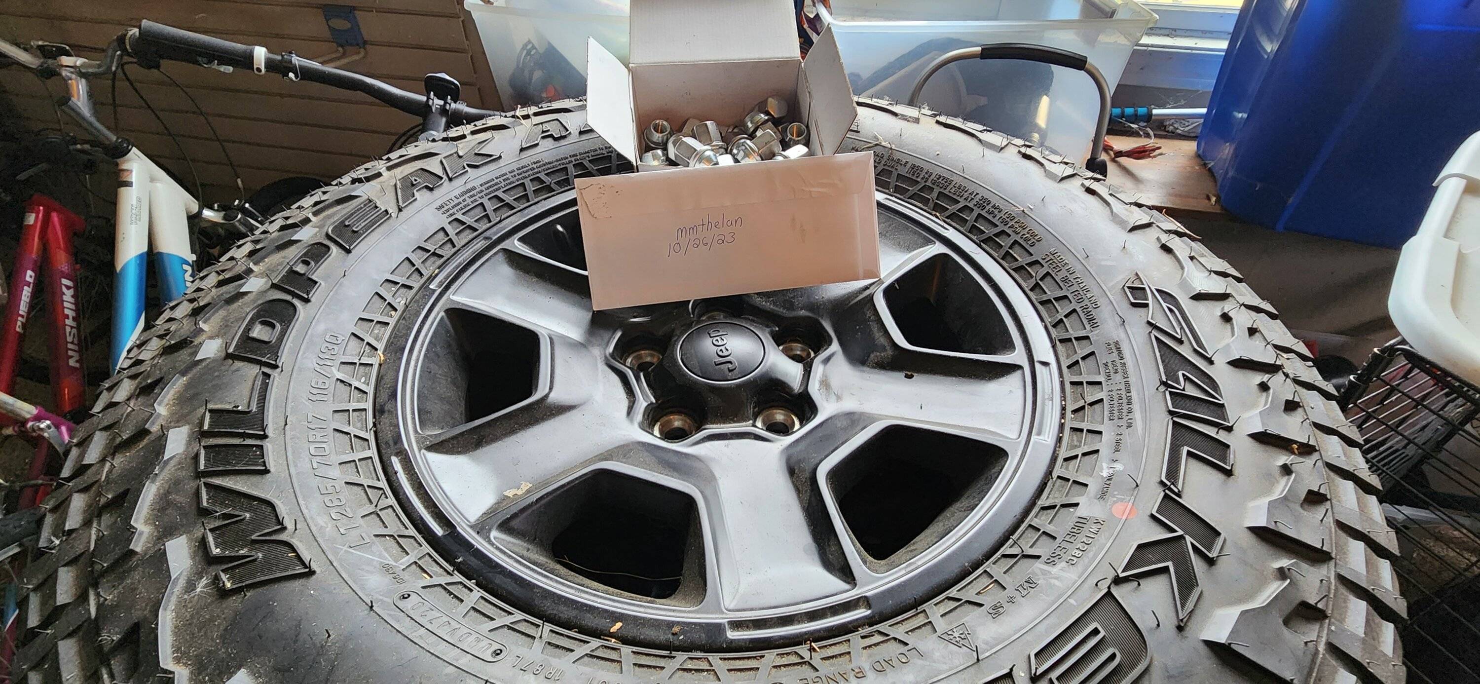 Jeep Gladiator Four Stock Falken Wildpeak 33” tires and wheels from Jeep Mojave ‘21 Wheels 2