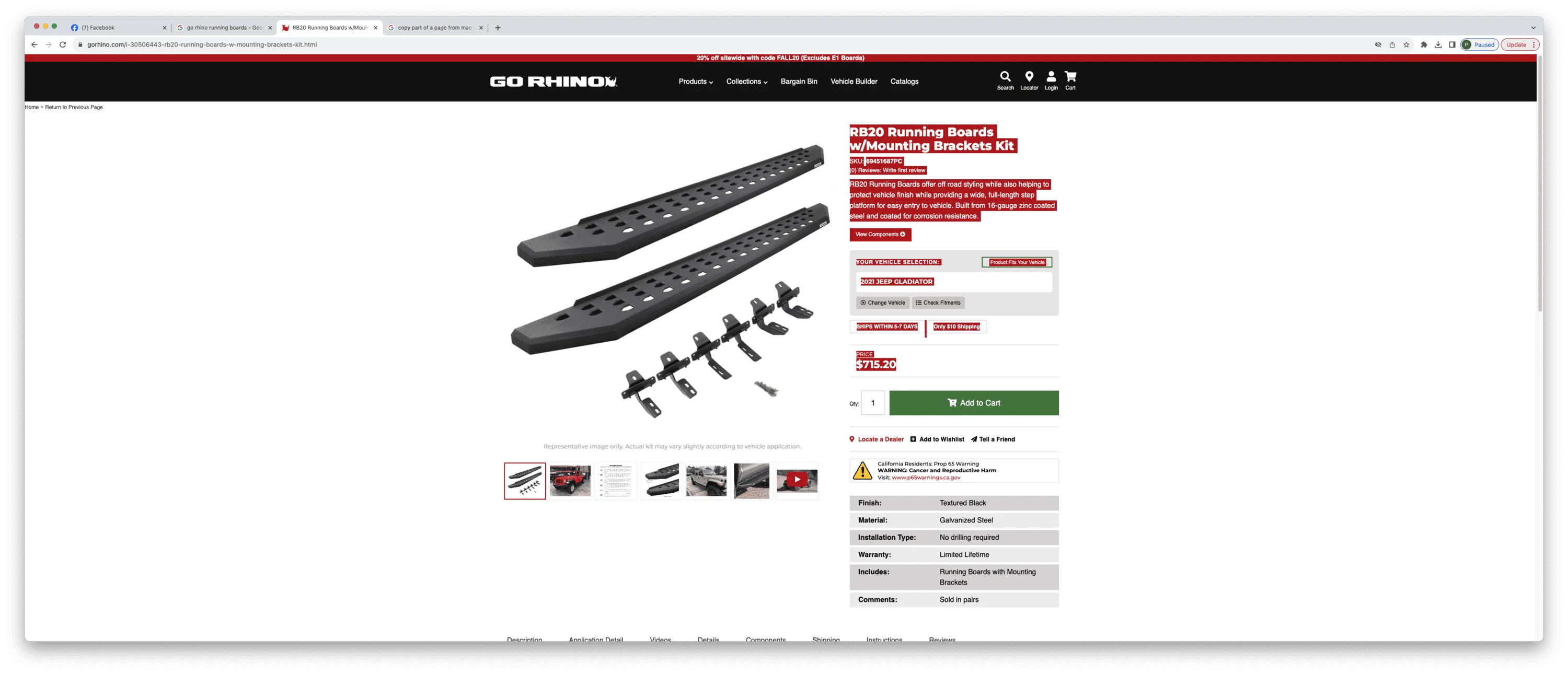 Jeep Gladiator Go Rhino Running boards **PRICE REDUCED** steeps 2