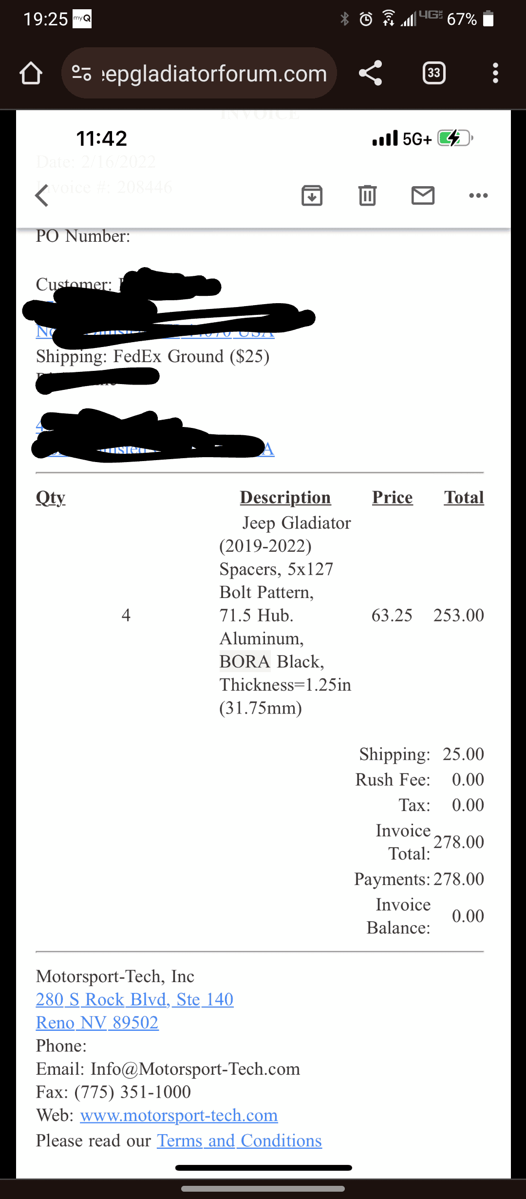 Jeep Gladiator Bora 1.25" wheel Spacers Screenshot_20231028-192519~2