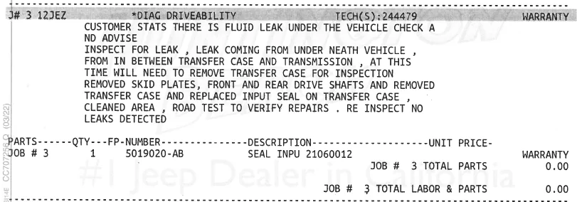 Jeep Gladiator Anyone have trans leaks? Screenshot 2023-10-31 212345