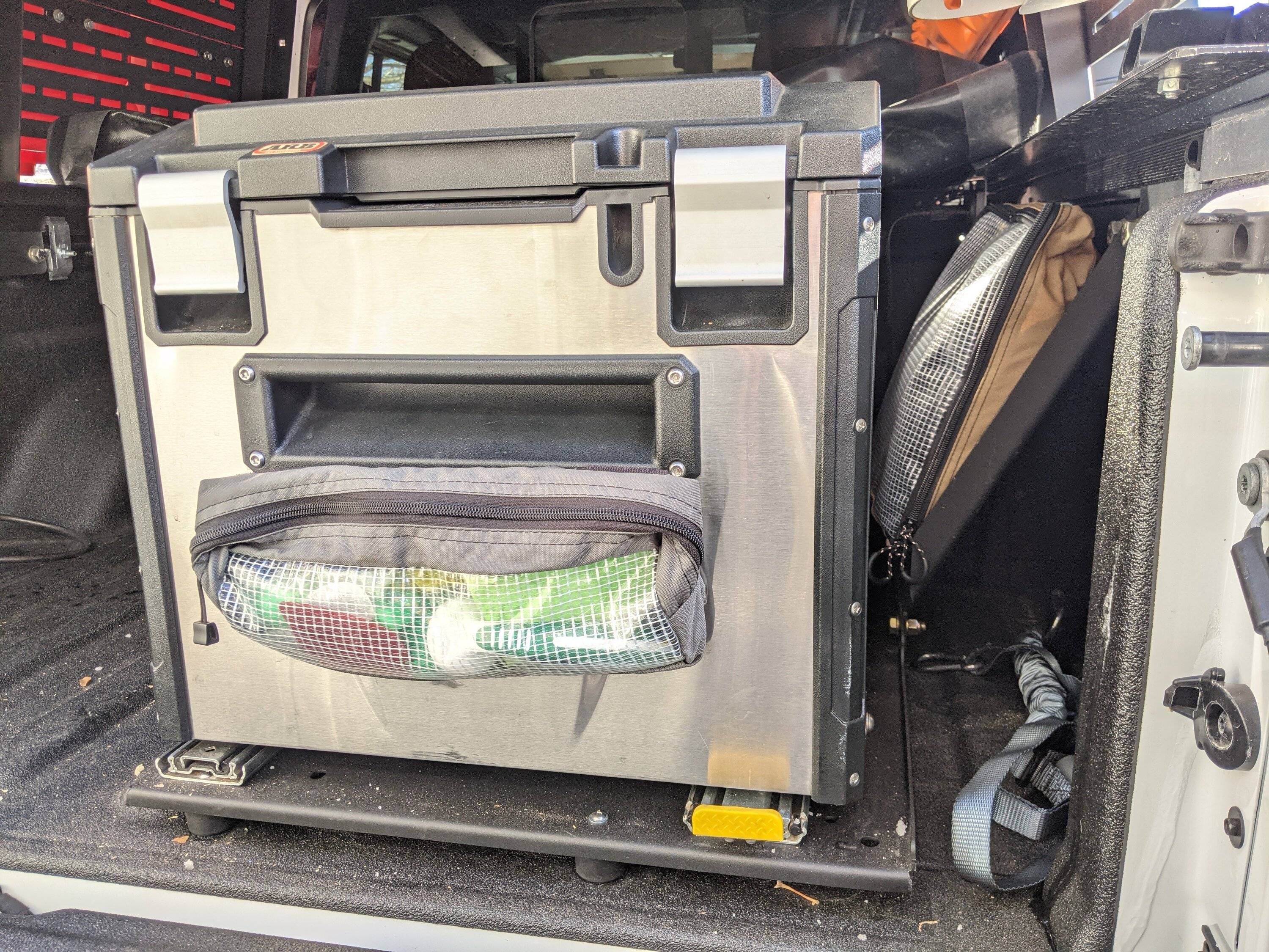 Jeep Gladiator ARB Elements 63 Fridge + ARB Solid Mount Kit + Accuride Locking Sliders PXL_20210216_170522484