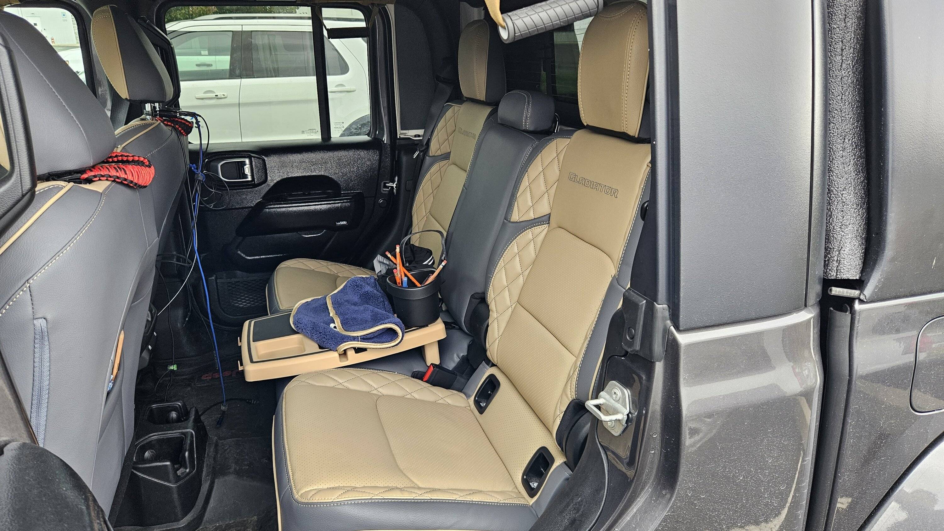 Jeep Gladiator Katzkin leather installed in my 2023 Sport S 20230926_122639
