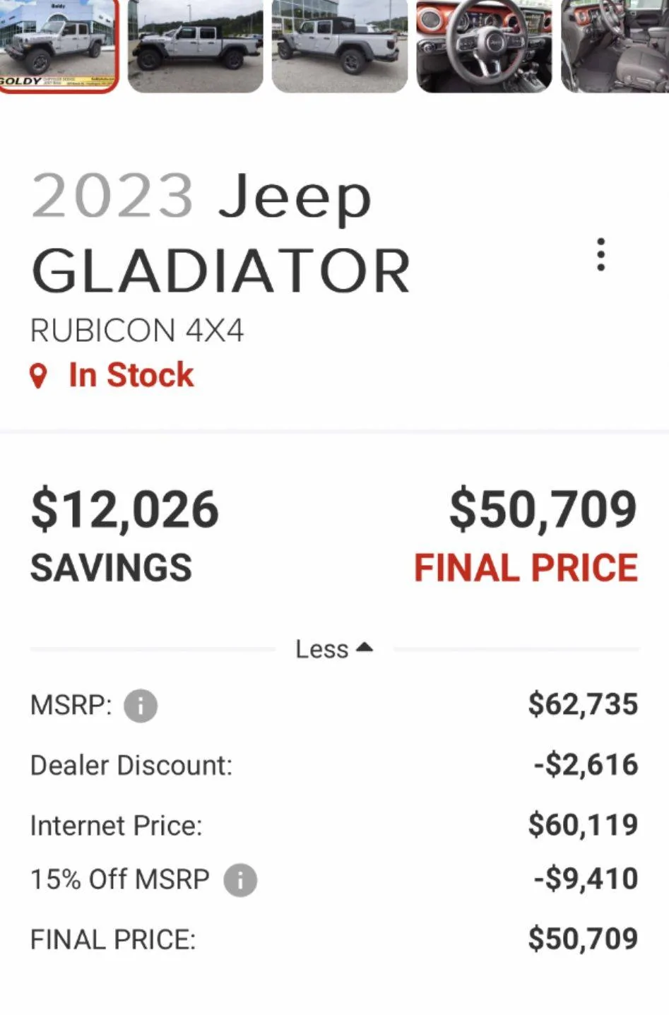 Jeep Gladiator Huge Discounts on 2023 Gladiators! Rubi$