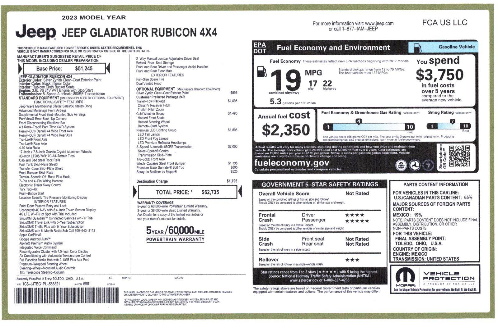 Jeep Gladiator Huge Discounts on 2023 Gladiators! Rubisticker