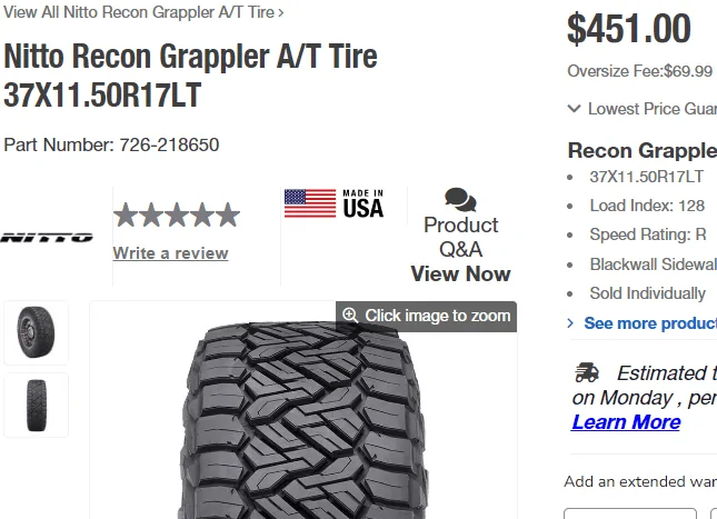 Jeep Gladiator Anyone go with more narrow 35” tires? 1699659908079
