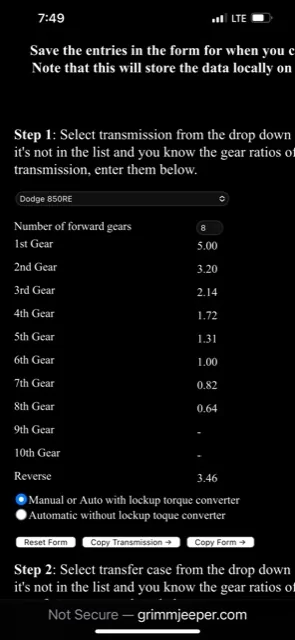 Jeep Gladiator GrimmJeeper Gear Ratio Calculator IMG_8903