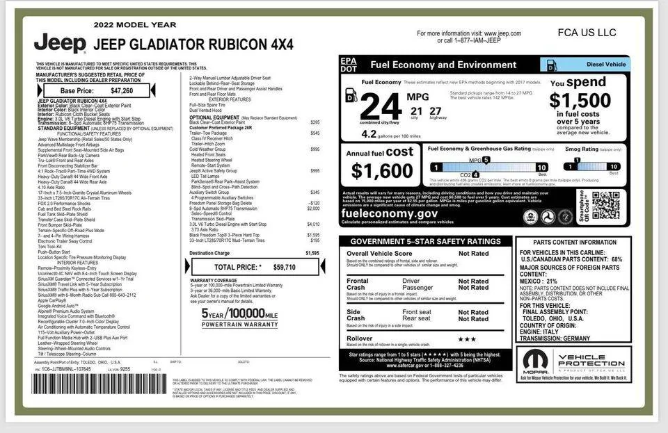 Jeep Gladiator 2022 Jeep Gladiator Rubicon - EcoDiesel - Fusion 60/80, 42s, PSC, LOW MILES 361836765_9986033571437745_1400840268605126370_n