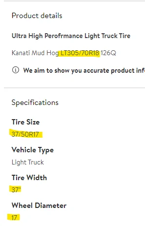 Jeep Gladiator Walmart Tire Deal 37x12.5x17 at $94 1700568758472
