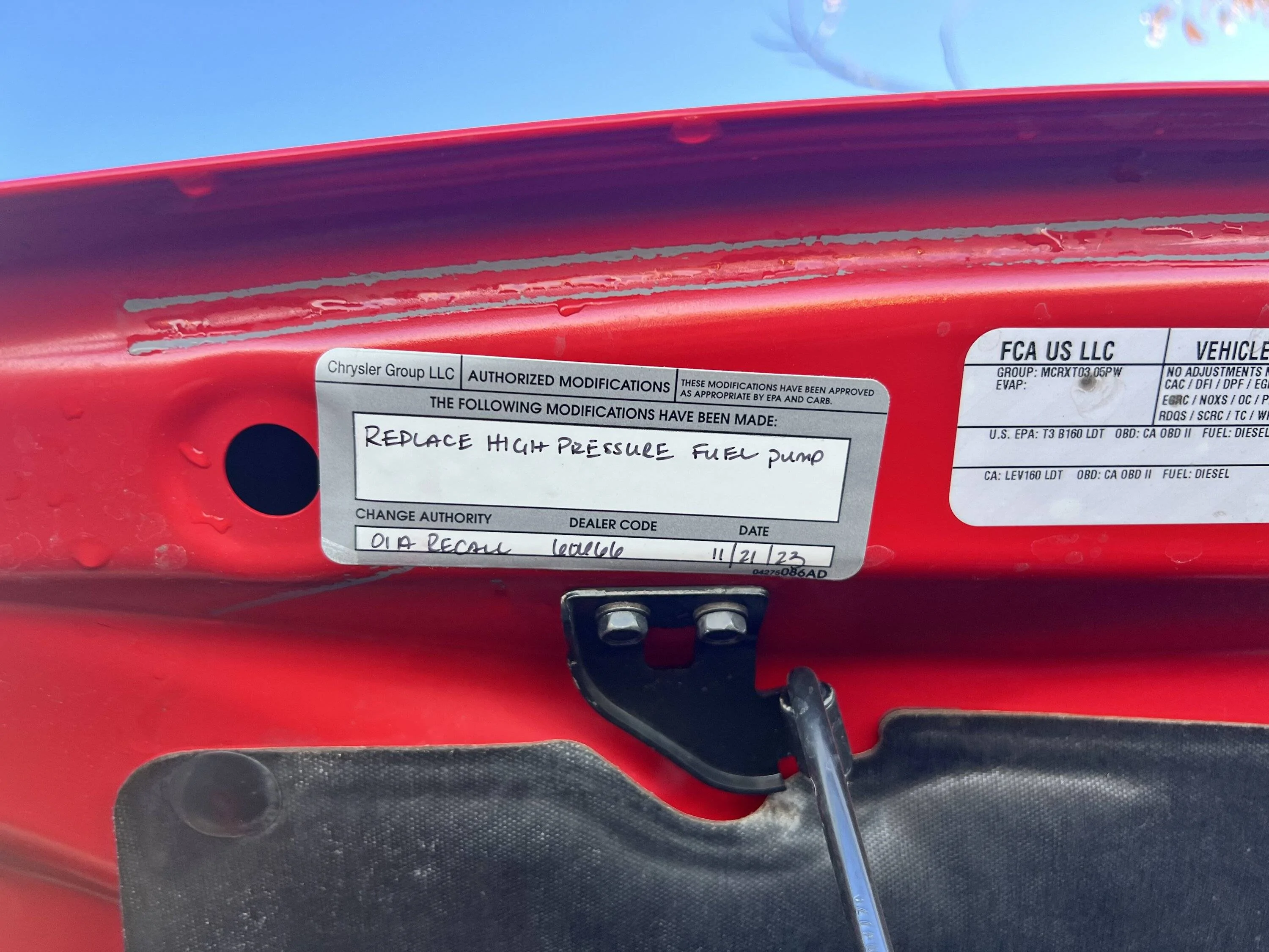 Jeep Gladiator Doing my HPFP recall today IMG_3434