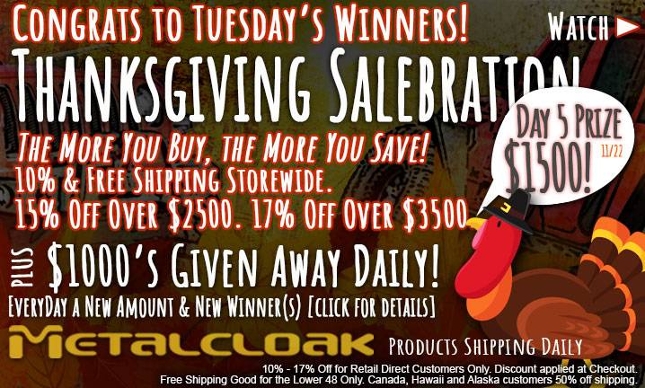 Jeep Gladiator Thanksgiving Salebration is On - Biggest. Sale. Ever. - Up to 17% Off + Free Shipping MetalcloakBlackFriday-2023-Day5-Mobile