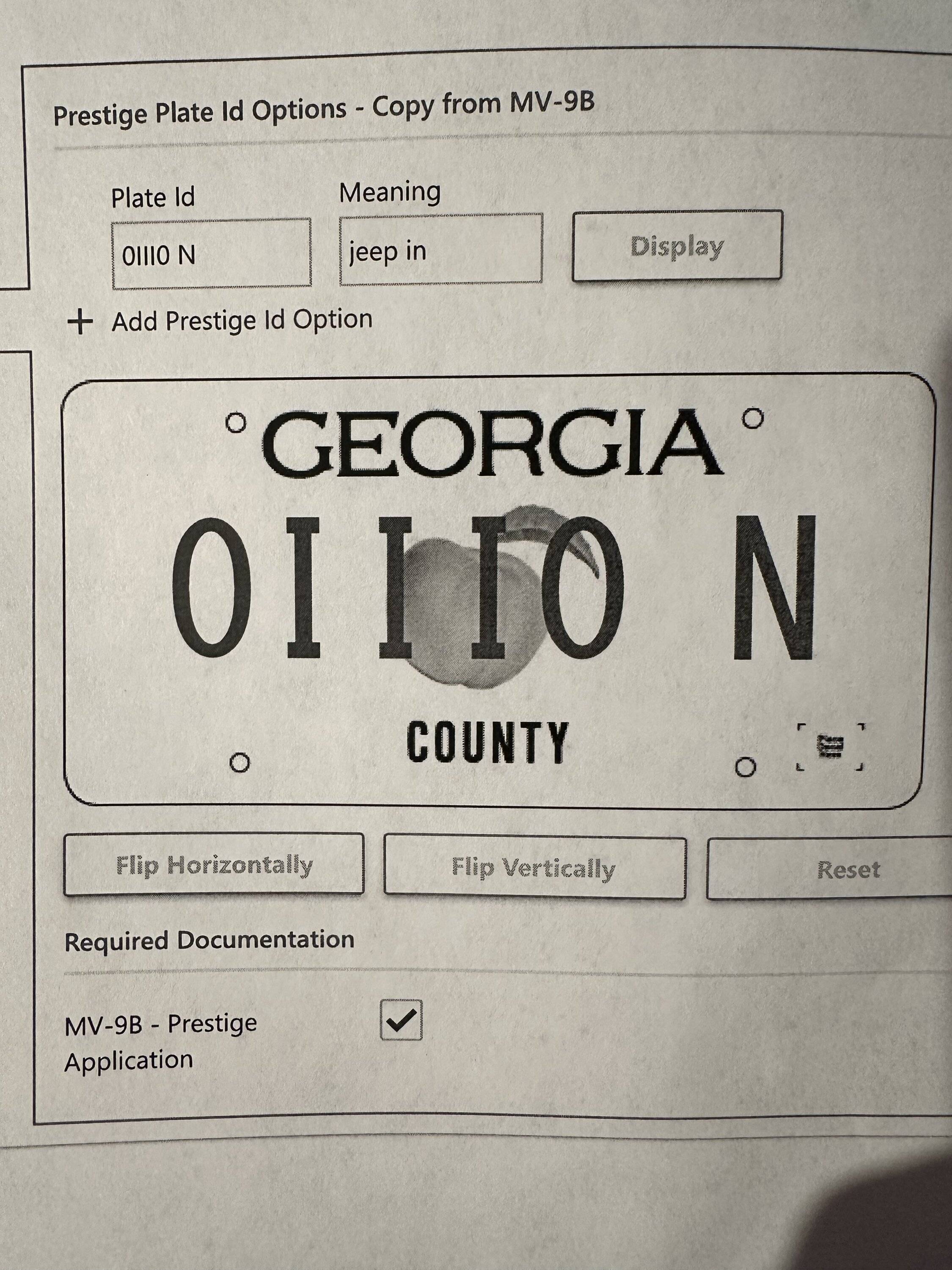 Jeep Gladiator Vanity Tag IMG_9757