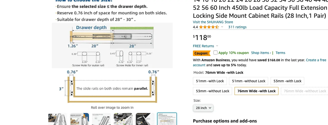 Jeep Gladiator Sourcing drawer slides Screenshot 2023-11-22 at 08.42.11