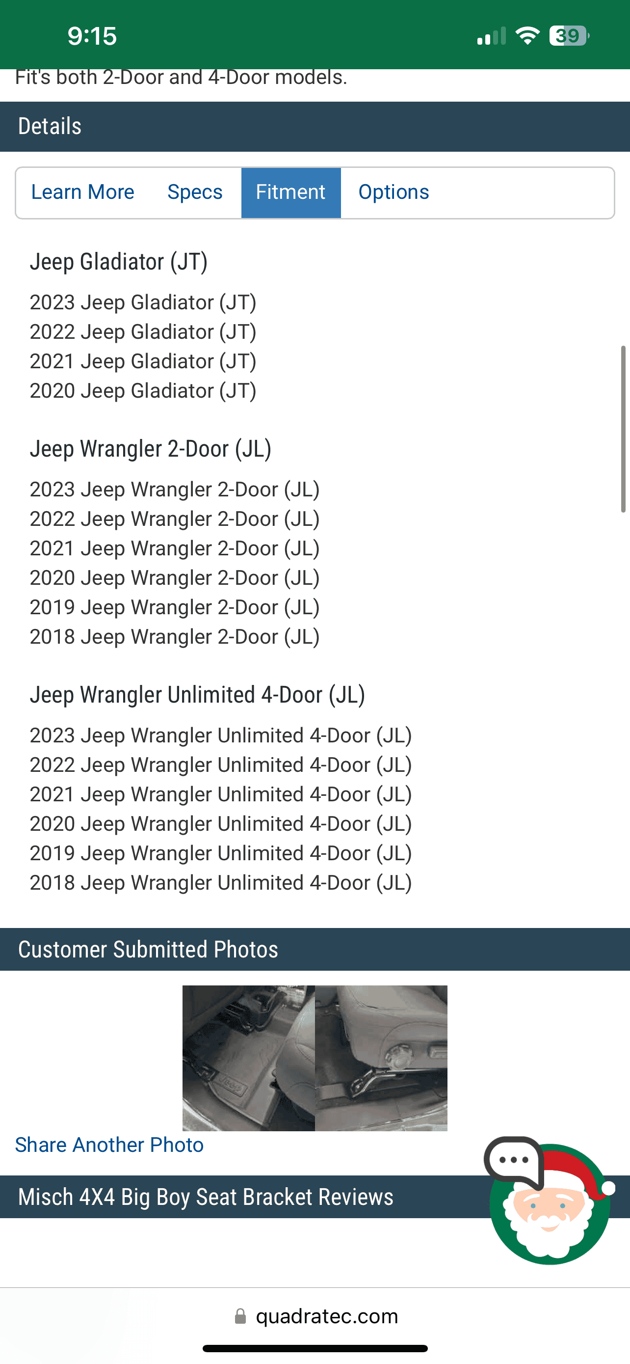 Jeep Gladiator Misch 4X4 Big Boy Seat Bracket B0AFECC6-49FE-41AC-8B6A-F0F1C835F4B3
