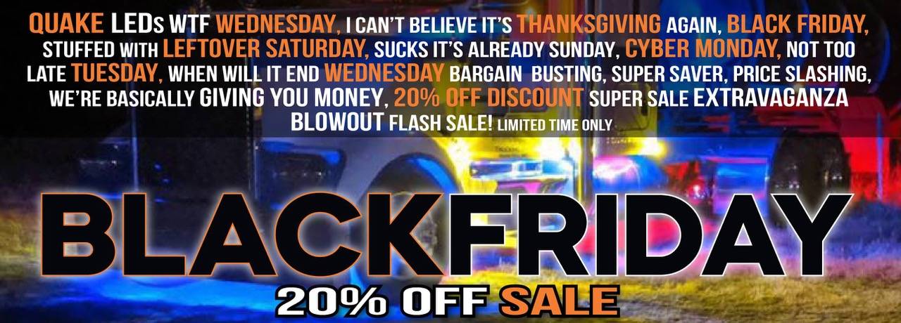 Jeep Gladiator Quake LED's Week Long Black Friday 20% Off Super SALE is Live TODAY! Banners_2023_Web 2