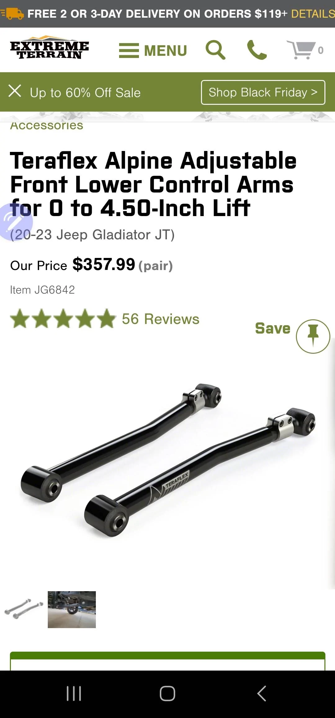 Jeep Gladiator Control arm length with geo brackets Screenshot_20231126_230540_Samsung Internet
