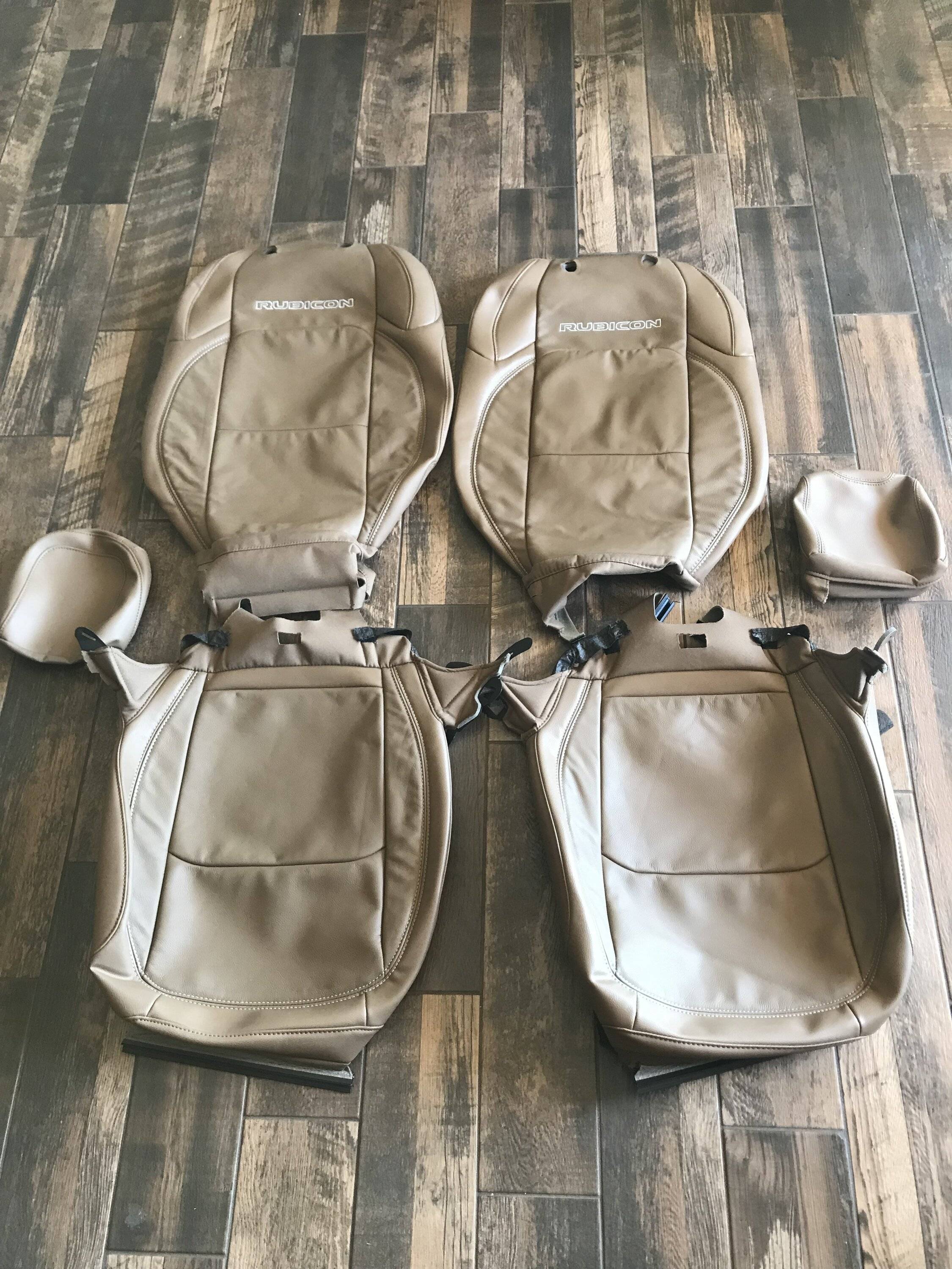 Jeep Gladiator Jeep Gladiator Dark Saddle Leather Front Seat Skins and Rear Complete IMG_6908