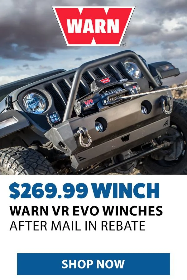 Jeep Gladiator Warn VR EVO10 winch for $289.99 after rebate! WarnVREvo