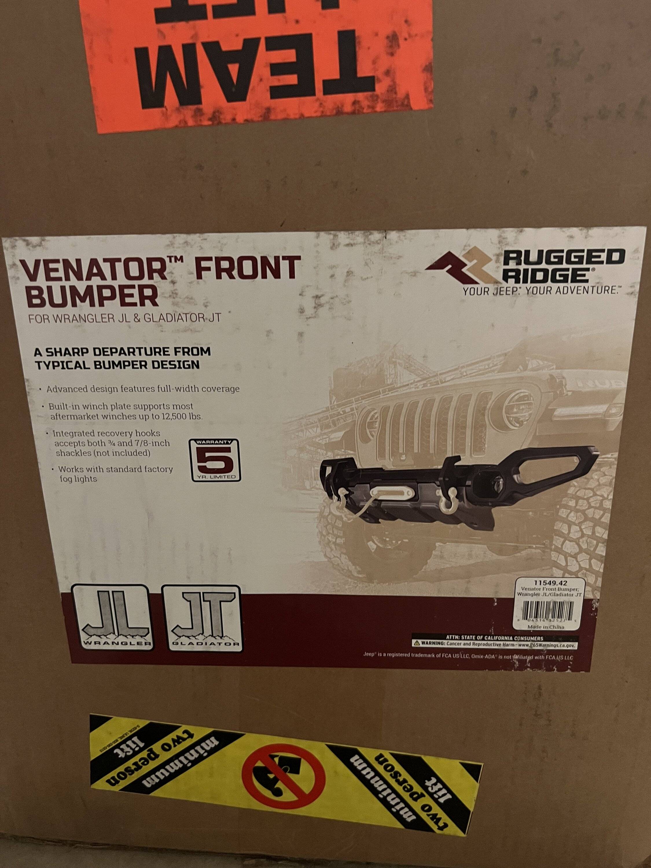 Jeep Gladiator New Rugged Ridge Venator Front Bumper IMG_3321