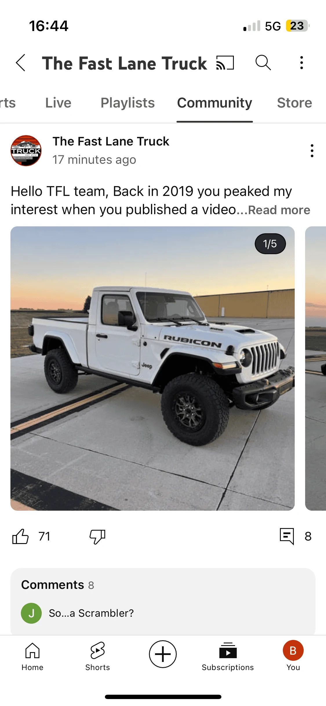 Jeep Gladiator Custom 2 door JT posted on FLT YouTube page BB3DC348-11D4-4766-A6F8-93E4FF39E29E
