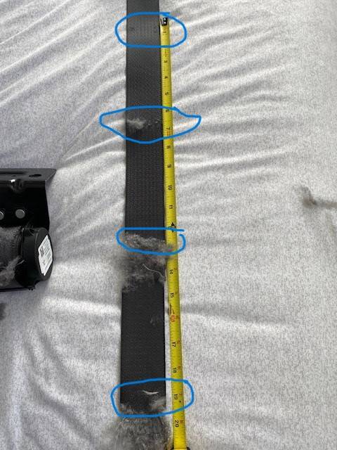 Jeep Gladiator rear seat belps ripped belt2
