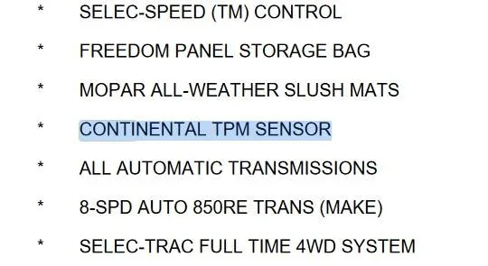 Jeep Gladiator Of TPMS and Build Dates WillysBuildSheet