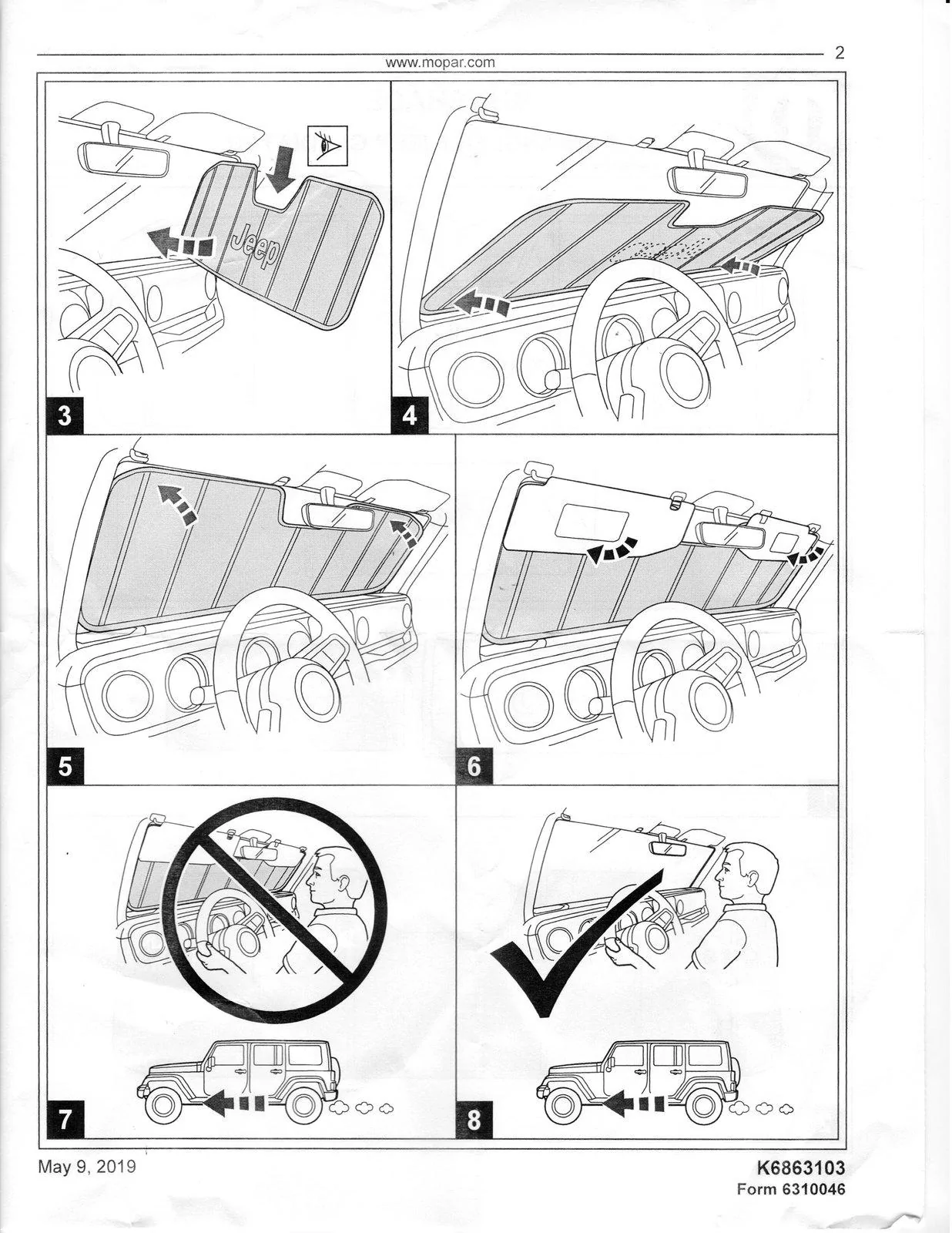 Jeep Gladiator Windshield Sunshade Instructions LOL Mopar Instructions