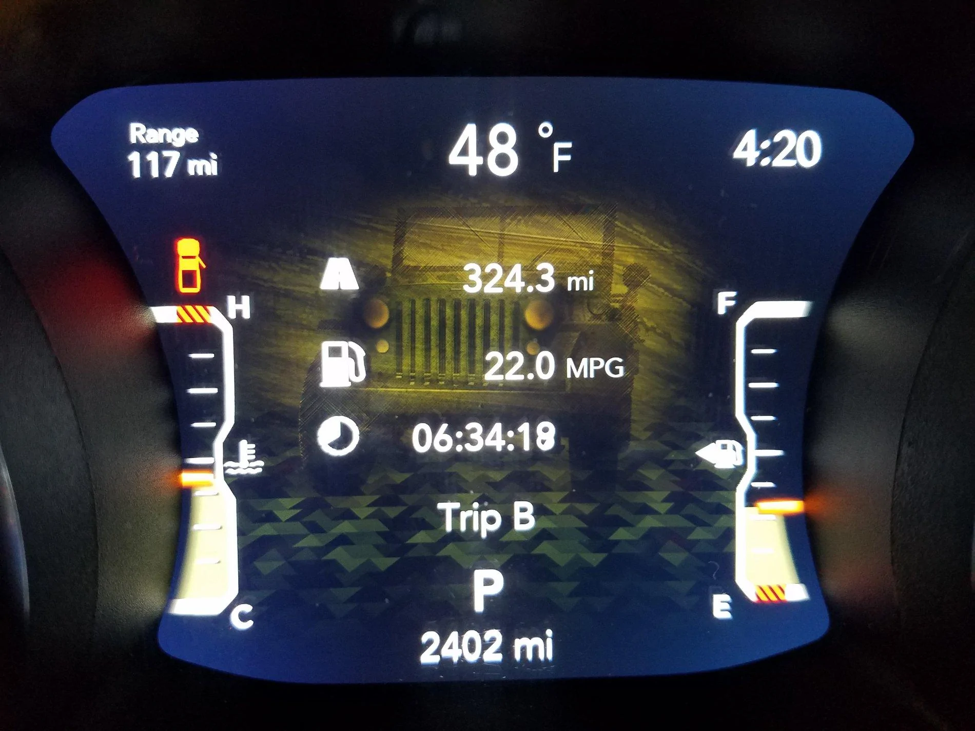 Jeep Gladiator MPG and range 20190929_162047