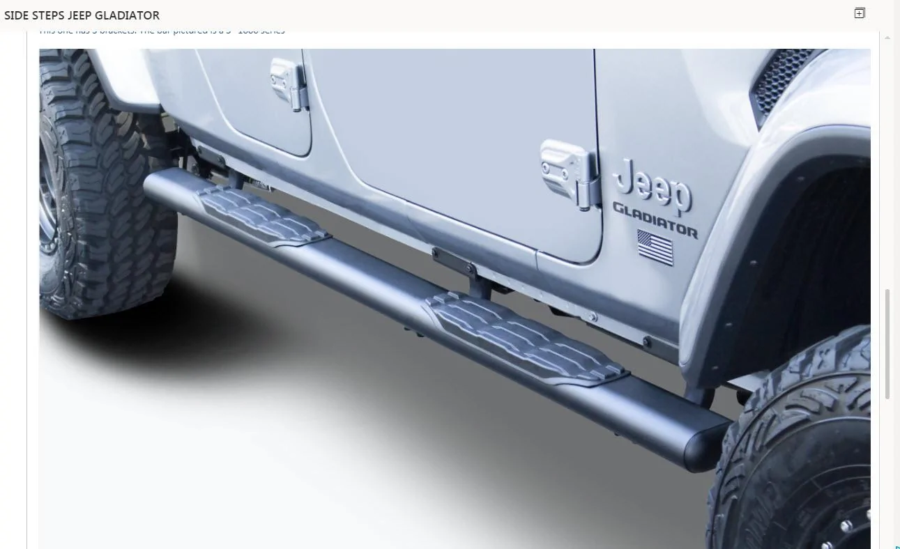 Jeep Gladiator Go rhino 5” 1000 series nerf bars SIDE STEP GO RHINO