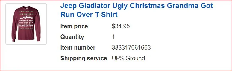 Jeep Gladiator Funny Shirt on Ebay Captur