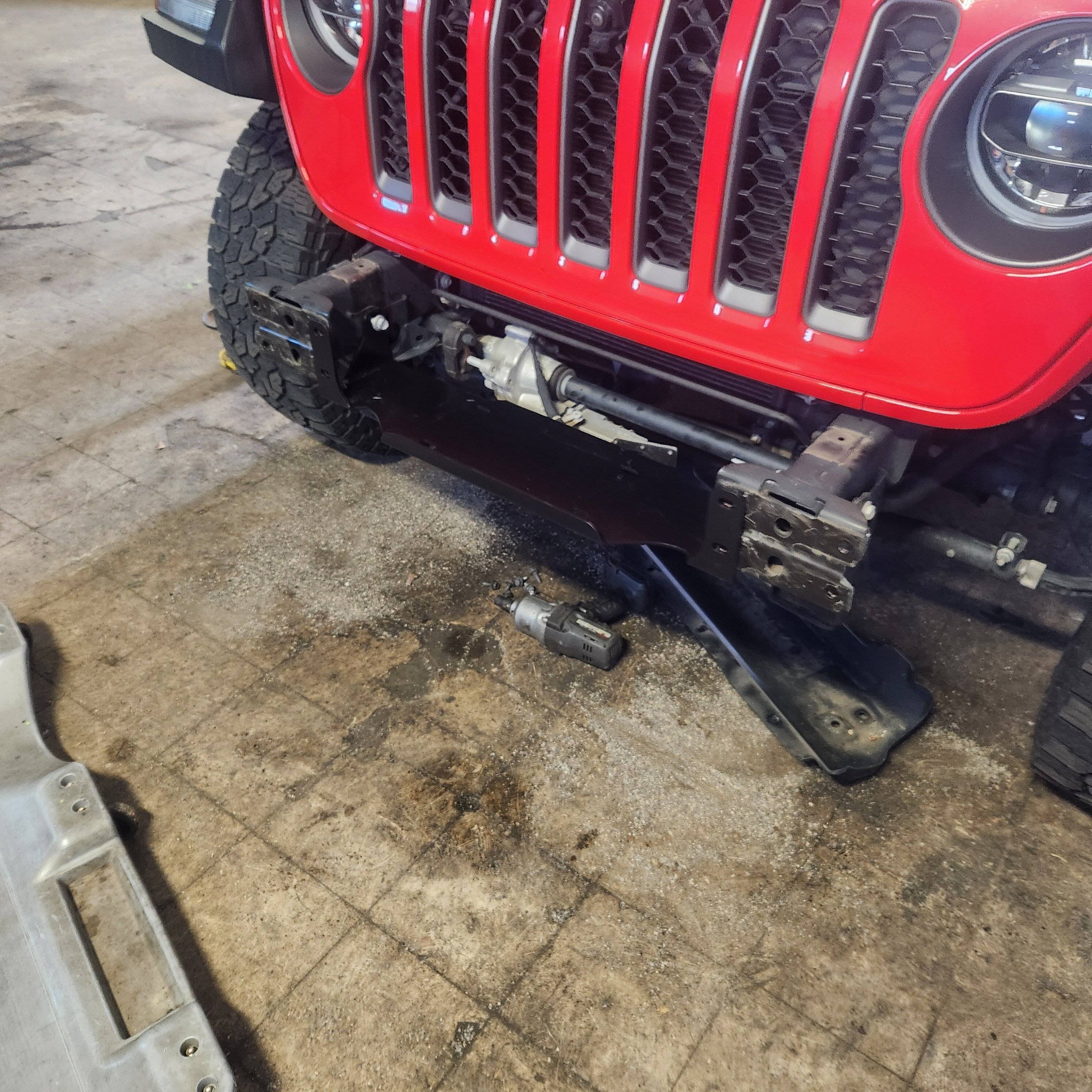Jeep Gladiator Rough country winch plate install 20231219_135254
