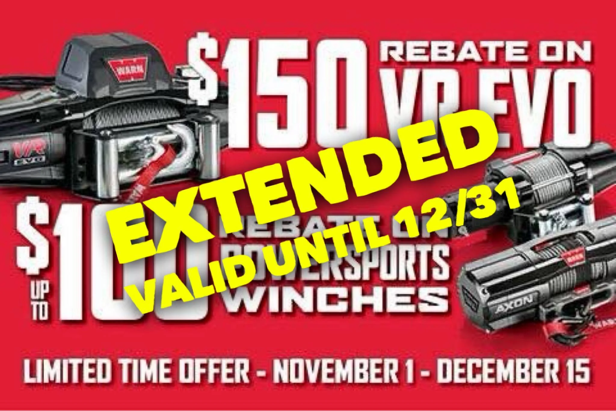 Jeep Gladiator Warn VR EVO10 winch for $289.99 after rebate! VR-Rebate-Extended