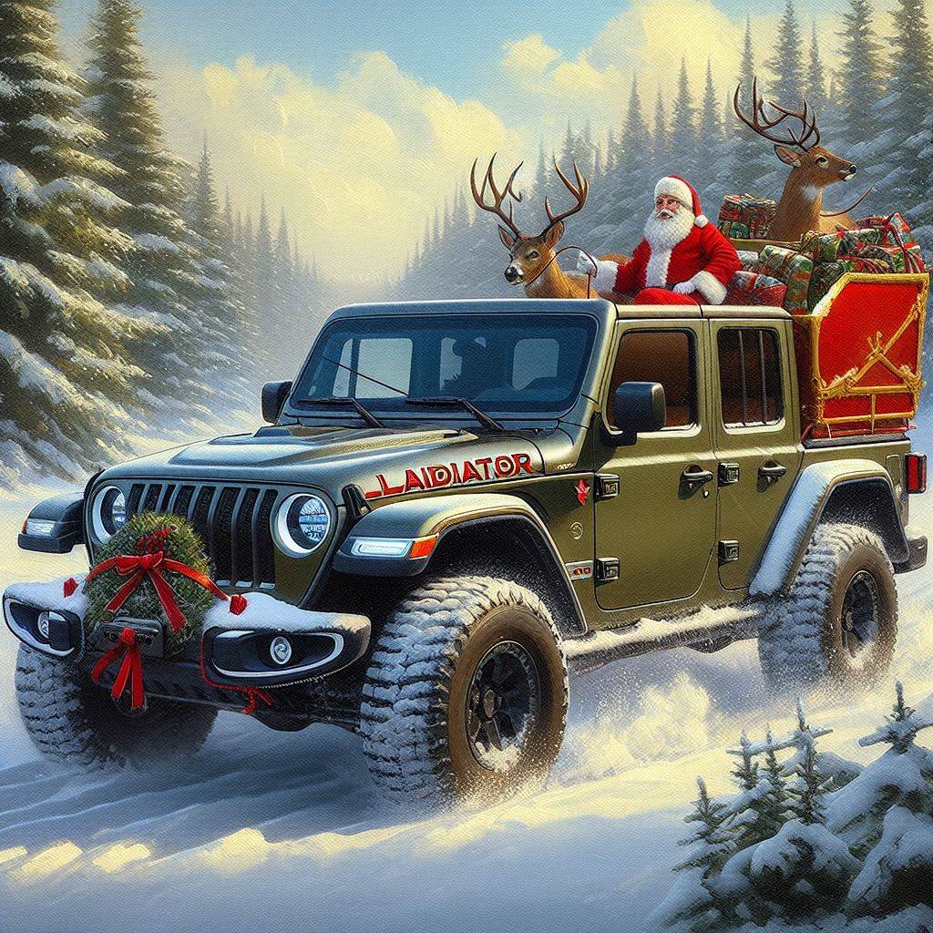 Jeep Gladiator Merry Christmas! GreenGladiatorSanta