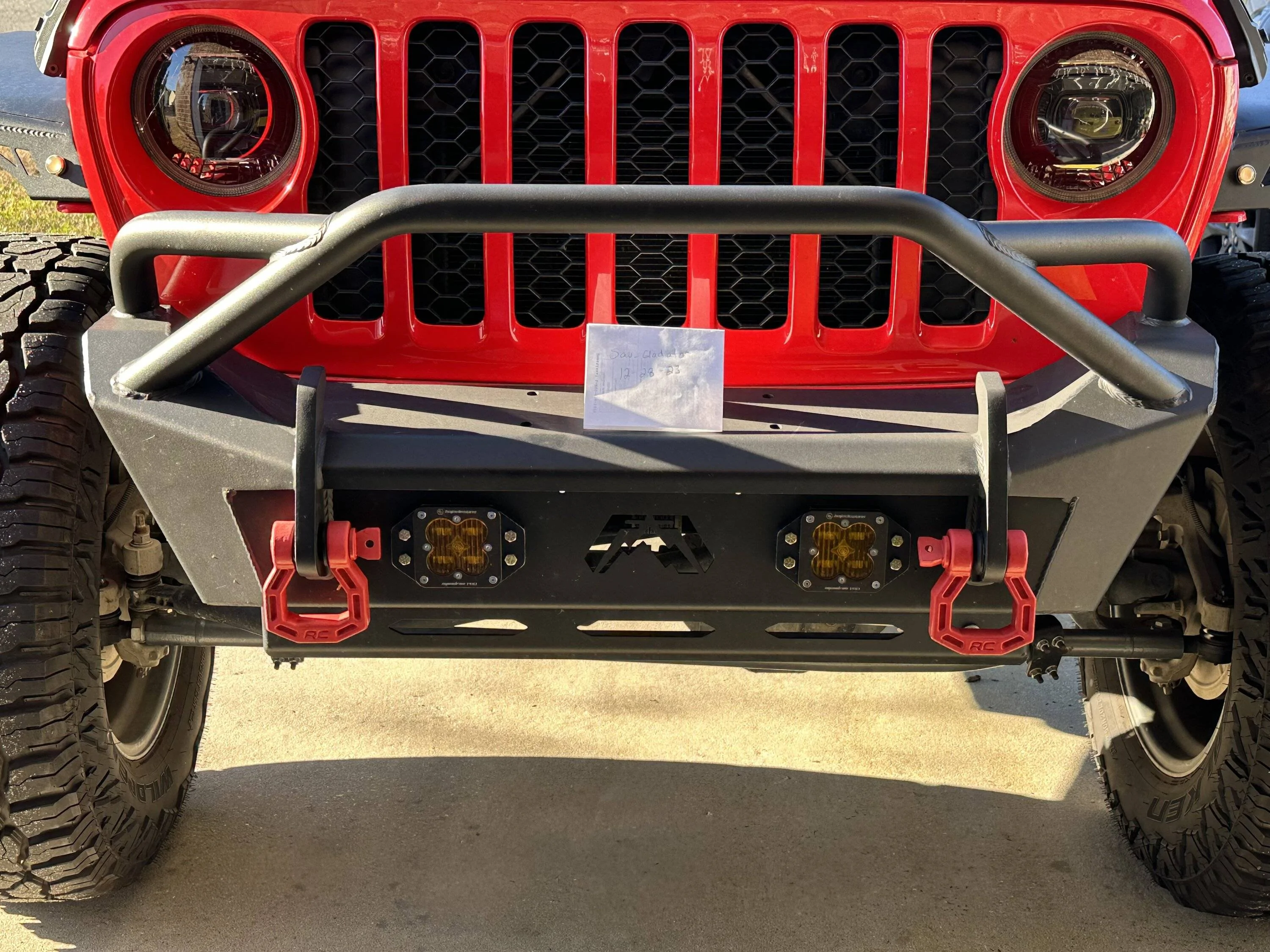 Jeep Gladiator FabFours stubby bumper with fog lights and sway bar cover IMG_0773