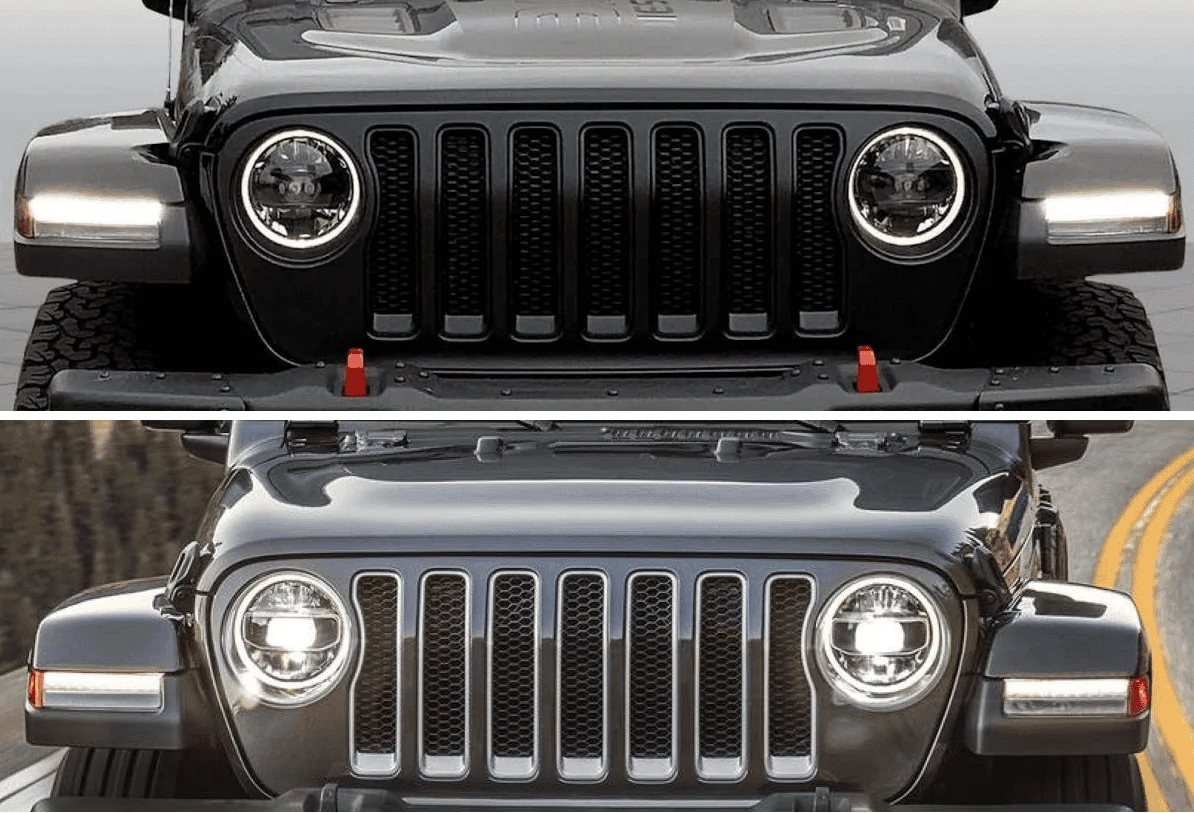 Jeep Gladiator Genuine Mopar Blacked Out LED Headlight LEDs black vs clear