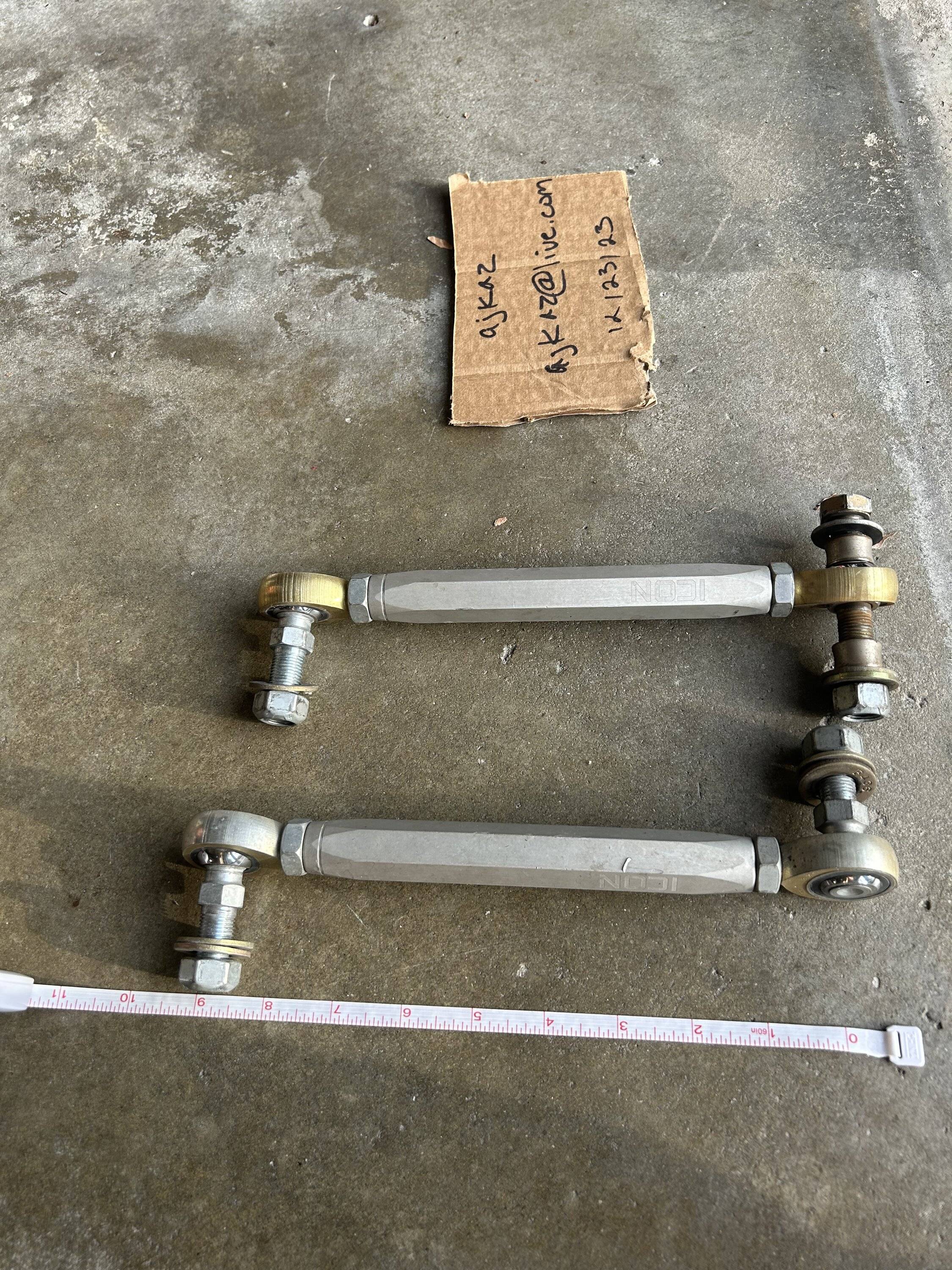 Jeep Gladiator Icon Front Billet Aluminum Adjustable Sway Bar Link Kit IMG_2918