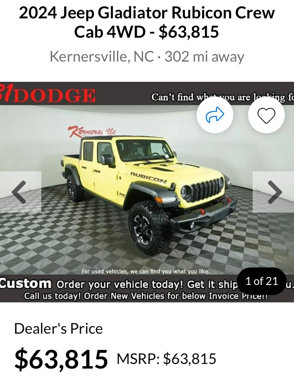 Jeep Gladiator 2024 Gladiator Pricing IMG_3576