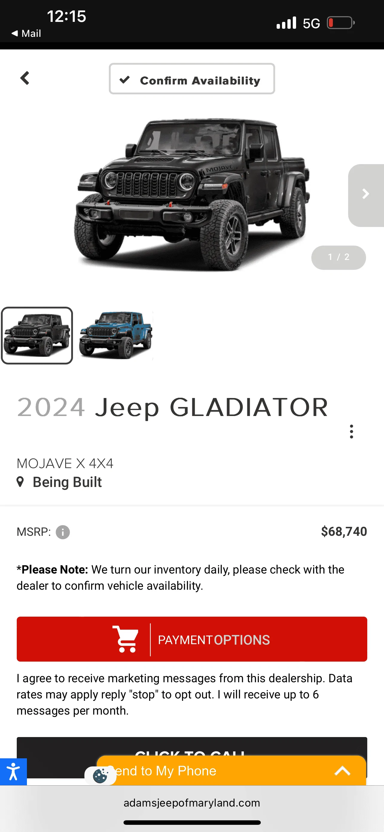 Jeep Gladiator First pricing/listing I’ve seen on 24’s IMG_4787