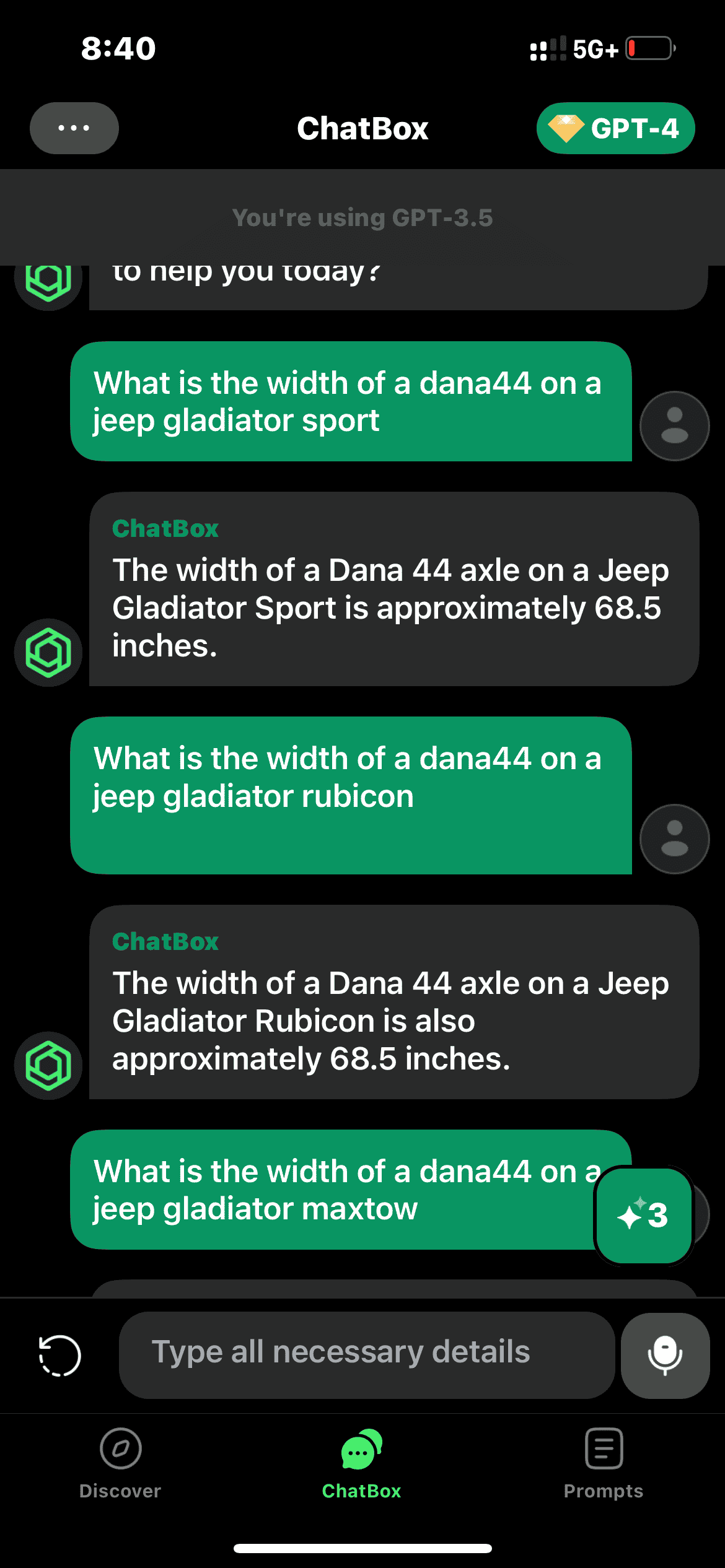 Jeep Gladiator Asked Chat GPT about re-gearing with 37s to end all debate... IMG_0496