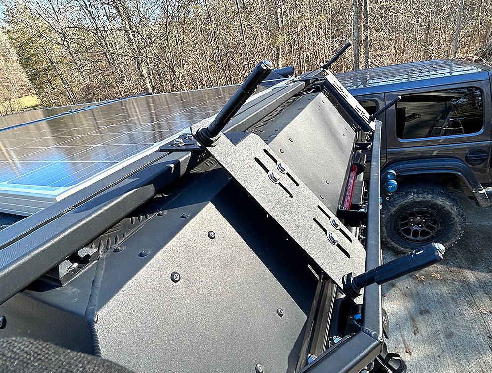 Jeep Gladiator Alu-Cab Canopy Camper Upper Rear Accessory Brackets for Maxtrax, tools, HiLift, etc AC-MXTRX-UPPER-07