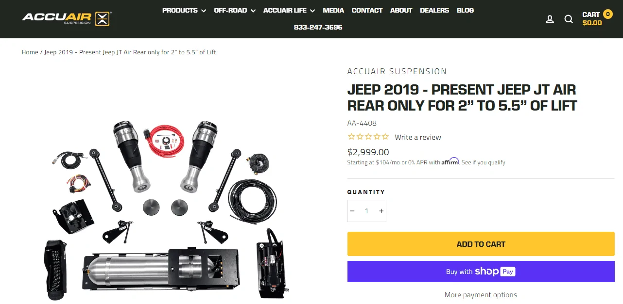 Jeep Gladiator AcccuAir Lift System 1705589218841