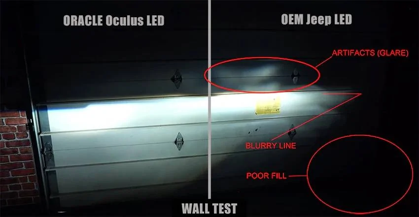 Jeep Gladiator Headlights snowed over ORACLE_LIGHTING_Oculus_wall_test_2