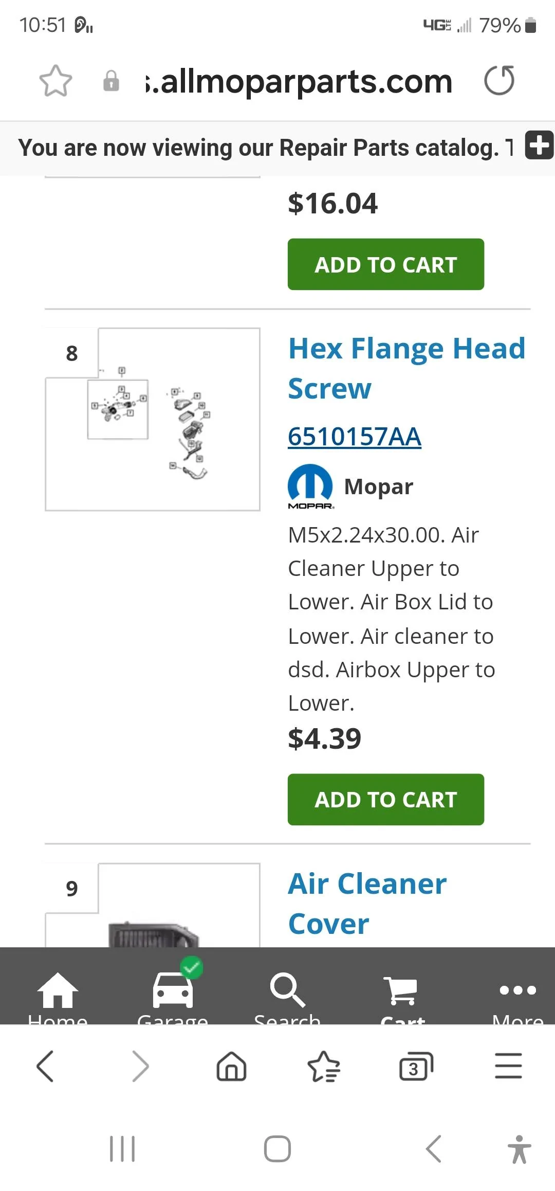 Jeep Gladiator Air Cleaner Body Screw Missing - Looking for part number/size info Screenshot_20240118_105141_Samsung Internet
