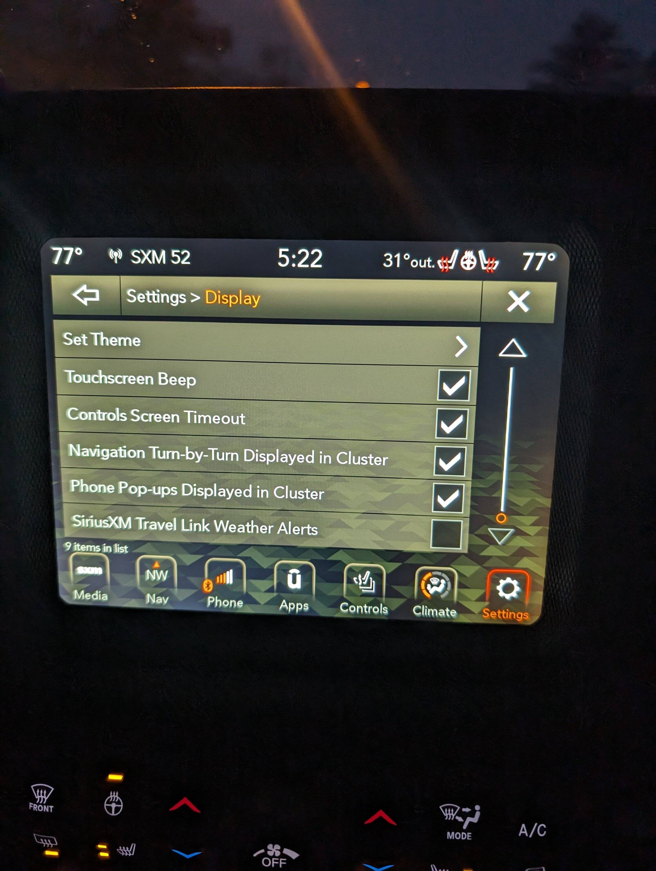Jeep Gladiator Weather Updates, my wife has a check box to turn them off, I do not PXL_20240119_222255244