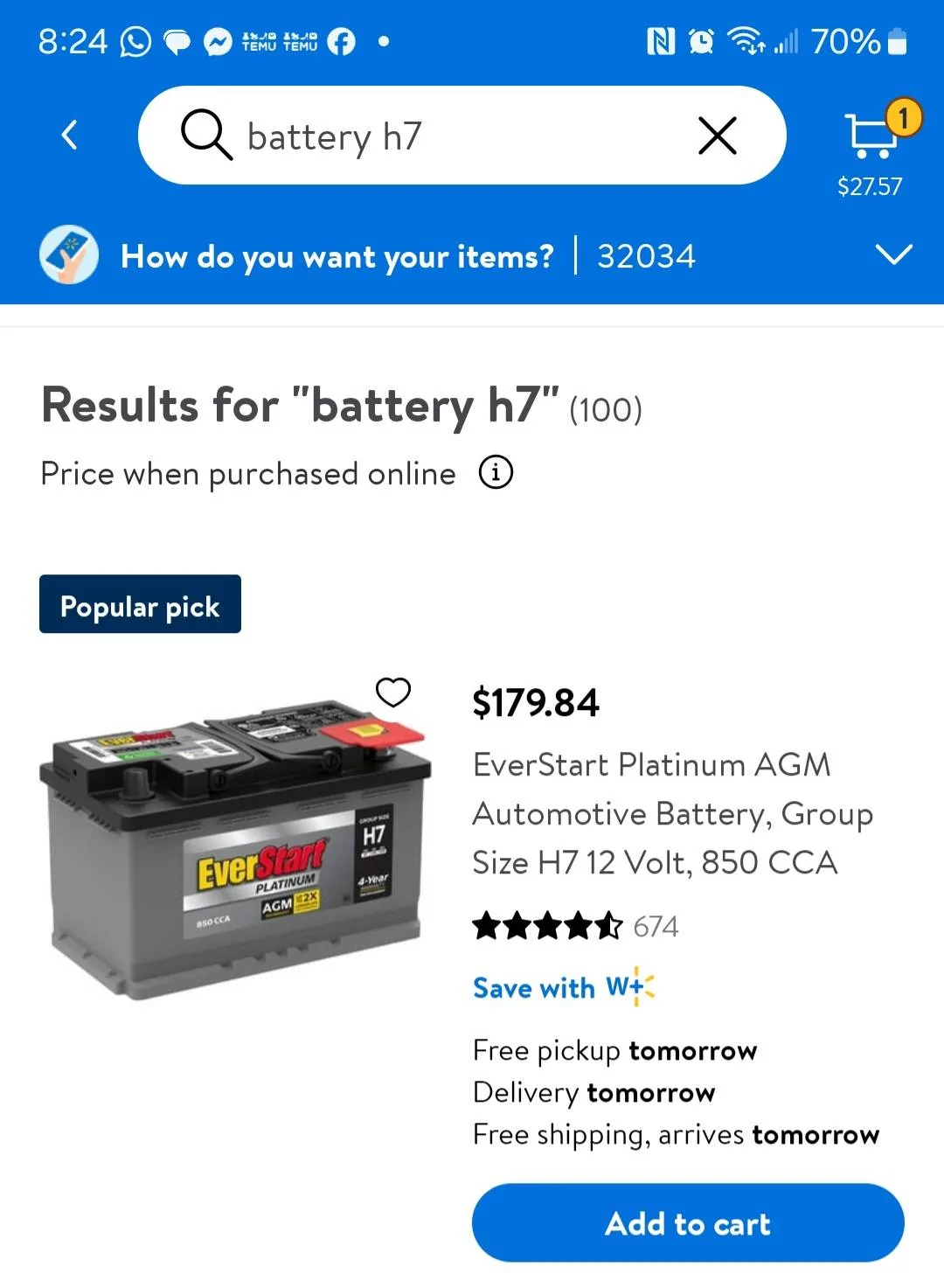 Jeep Gladiator Battery for ecodiesel 1000014234